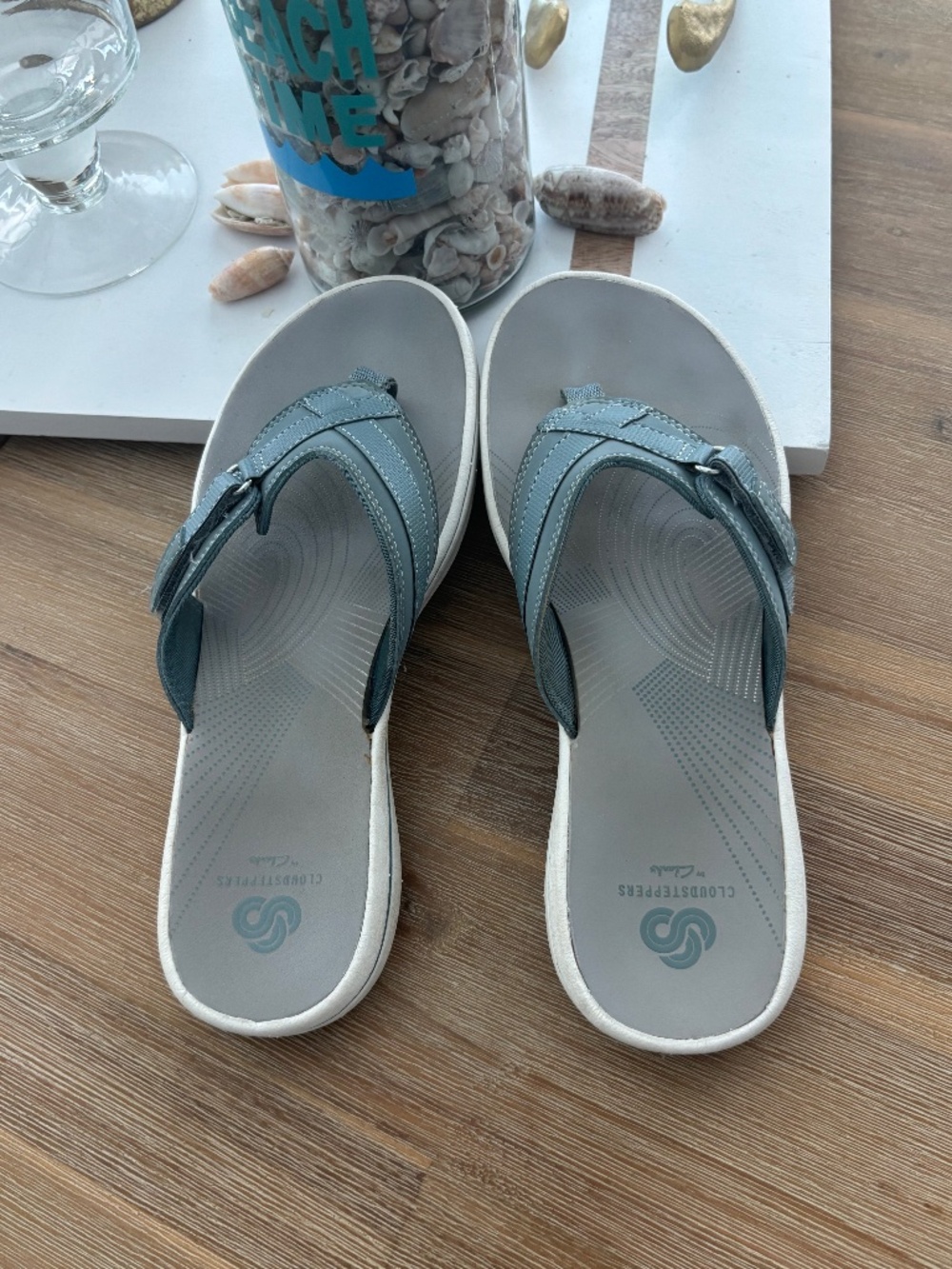 Clark’s Cloudsteppers Sandals Soft Blue Sz 8